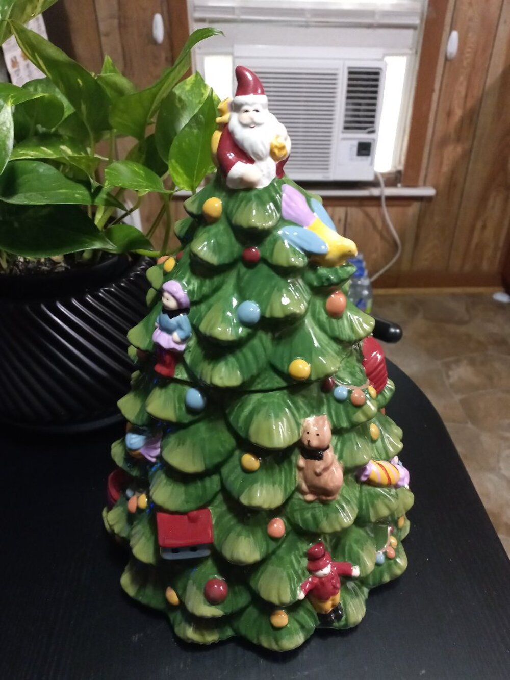 Vintage Spode 12.5” Christmas Tree Cookie Jar with Lid 1990's
